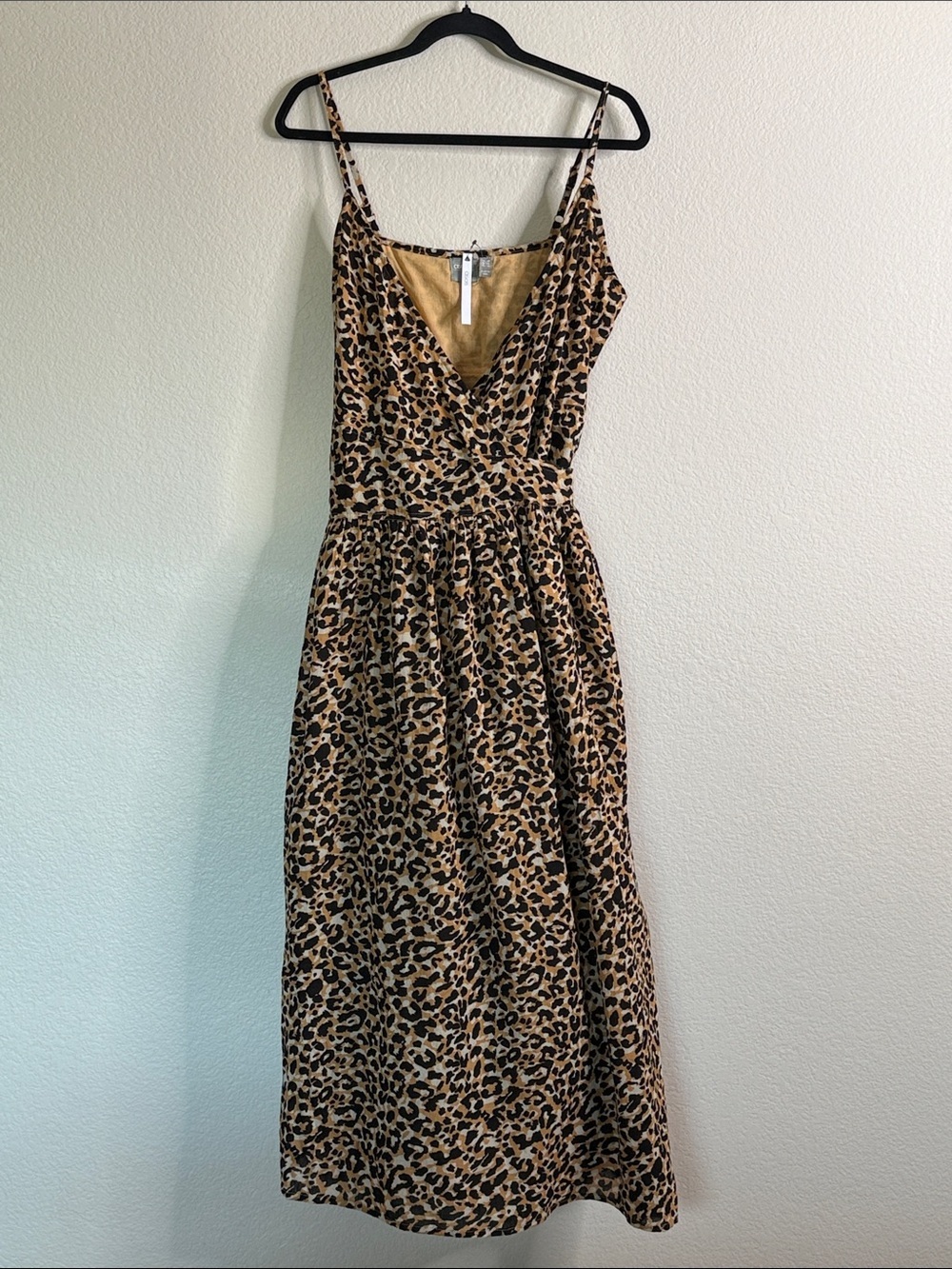 ASOS Leopard Print wrap around Midi Dress with V-Neck US 12 NWT